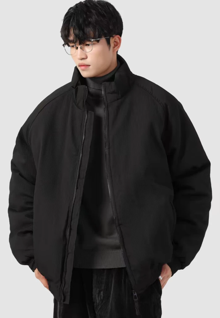 Oversized Ribbed Zip Jacket With Elastic Hem 9 Oversized Ribbed Zip Jacket With Elastic Hem - Image 9