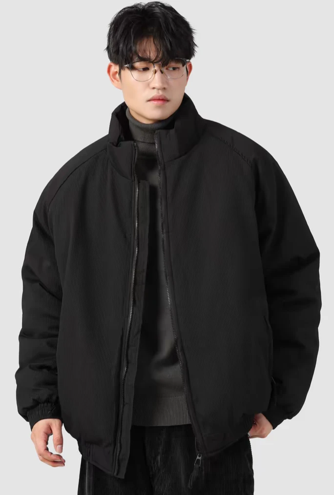 Oversized Ribbed Zip Jacket With Elastic Hem 10 Oversized Ribbed Zip Jacket With Elastic Hem - Image 10