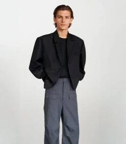 Classic Notched Collar Cropped Blazer