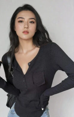 Extra Slim Ribbed Henley Tee 24 Extra Slim Ribbed Henley Tee -Modern Wear Shop yePmRg0uNoilySJ1