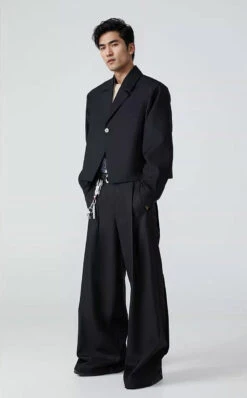 Oversized Mid-Crop Single-Button Notch Lapel Blazer -Modern Wear Shop zXn8pcaW7IWNS5TQ